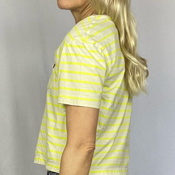 Vans Womens Mini Check Top Lemon Tonic semi cropped t-shirt xs - Picture 5 of 14